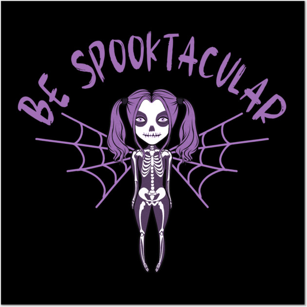 Be Spooktacular Purple Halloween Spooky Skeleton Angel Cheeky Witch® Wall Art by Cheeky Witch