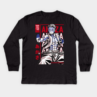 Demon Slayer Akaza Martial Arts Form Kids Long Sleeve T-Shirt