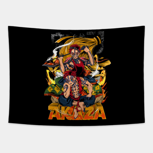 Demon Slayer Akaza Upper Moon Three Tapestry by Otaku Vibes