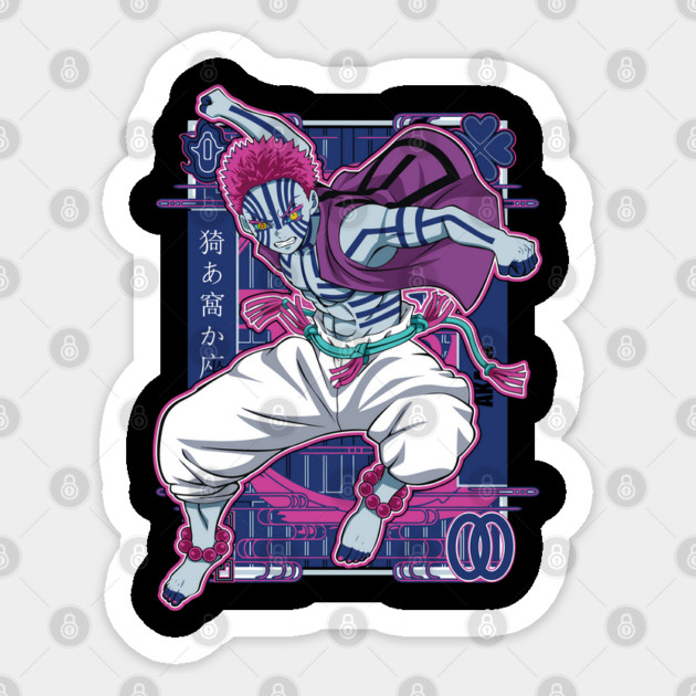 Upper Moon Three Akaza - Demon Slayer Sticker by Otaku Vibes