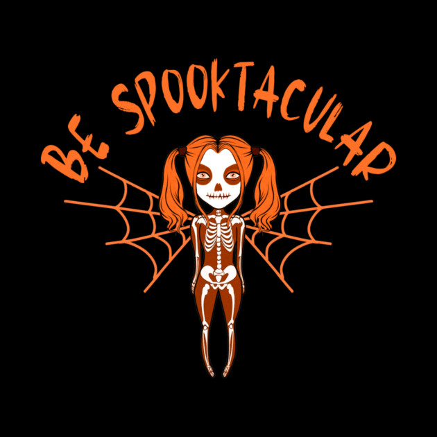 Be Spooktacular Orange Halloween Spooky Skeleton Angel Cheeky Witch® by Cheeky Witch