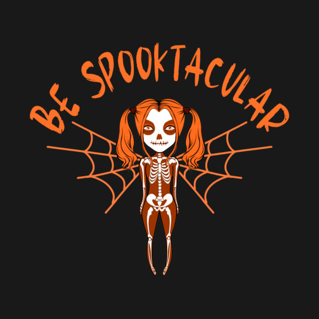 Be Spooktacular Orange Halloween Spooky Skeleton Angel Cheeky Witch® by Cheeky Witch
