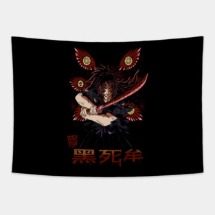 Demon Slayer Kokushibo Six Eyes Close-Up Tapestry