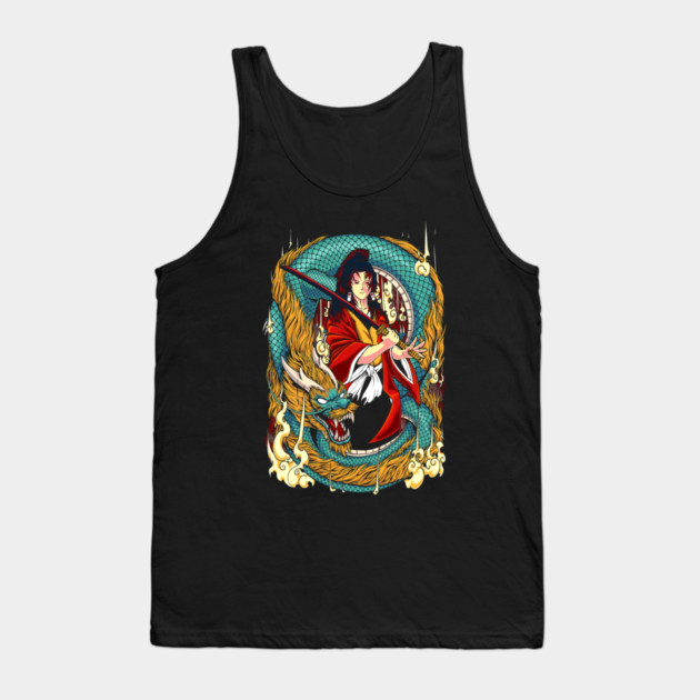 Demon Slayer Kokushibo Elegant Blade Pose Tank Top by Otaku Vibes
