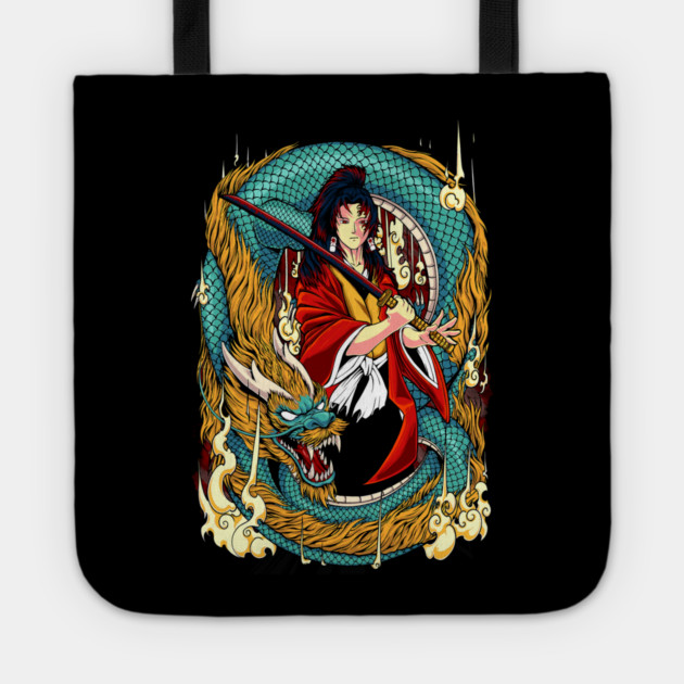 Demon Slayer Kokushibo Elegant Blade Pose Tote by Otaku Vibes