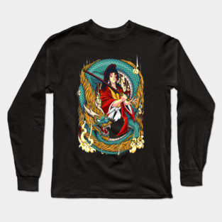 Demon Slayer Kokushibo Elegant Blade Pose Long Sleeve T-Shirt