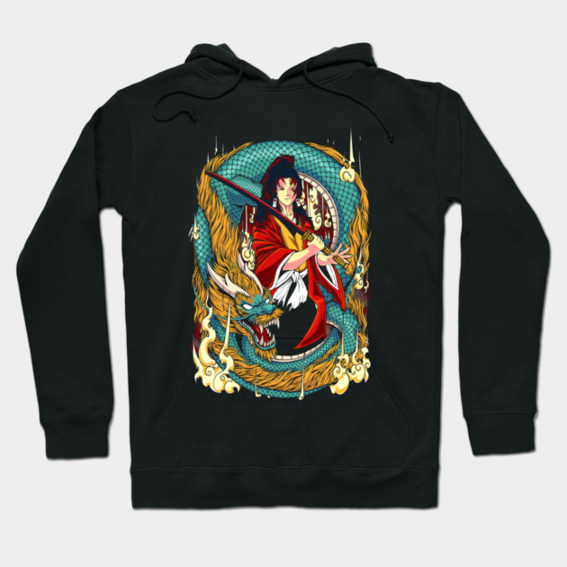 Demon Slayer Kokushibo Elegant Blade Pose Hoodie by Otaku Vibes