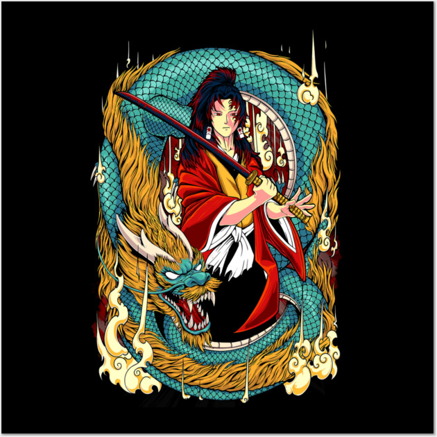 Demon Slayer Kokushibo Elegant Blade Pose Wall Art by Otaku Vibes