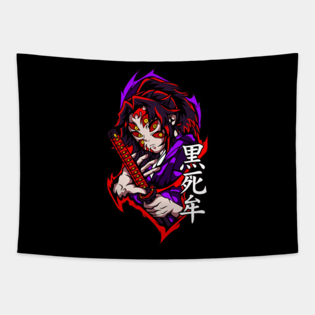 Demon Slayer Kokushibo Sword Draw Scene Tapestry by Otaku Vibes