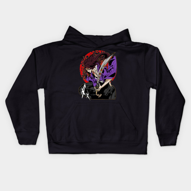 Upper Moon One Kokushibo - Demon Slayer Kids Hoodie by Otaku Vibes