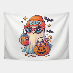 Ghost Pumpkin Halloween Tapestry