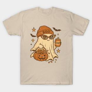 Cute Ghost with Pumpkin T-Shirt
