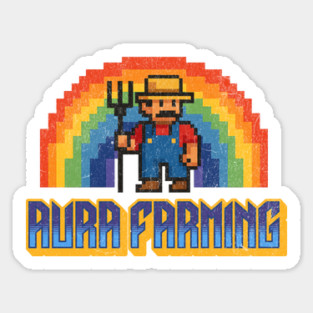 Aura Farming Meme Retro Pixel Design Gen Alpha Slang Magnet