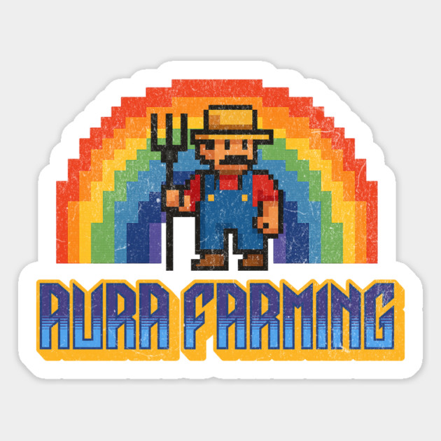 Aura Farming Meme Retro Pixel Design Gen Alpha Slang Magnet by Yesteeyear