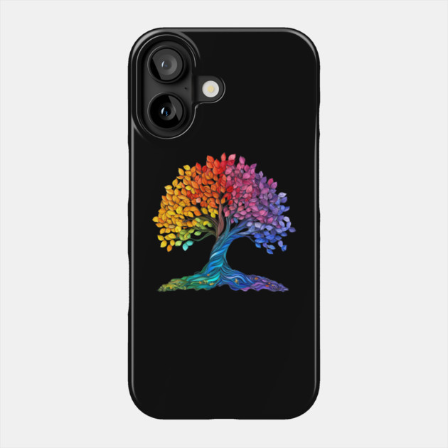 Rainbow Tree – Colorful Nature Art Graphic Phone Case by Kathy Hawke