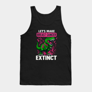 Support Make Breast Cancer Extinct Pink Dinosaur Awareness Tank Top