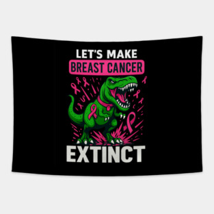 Support Make Breast Cancer Extinct Pink Dinosaur Awareness Tapestry