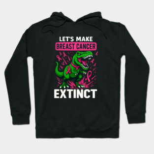 Support Make Breast Cancer Extinct Pink Dinosaur Awareness Hoodie