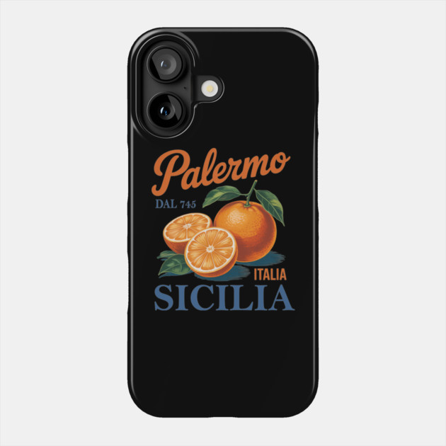 Palermo Sicilia Citrus Fruit Vintage Sicily Italy Travel Phone Case by Chi's Store 1