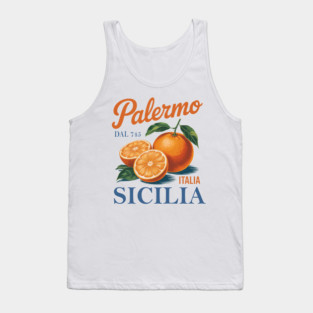 Palermo Sicilia Citrus Fruit Vintage Sicily Italy Travel Tank Top