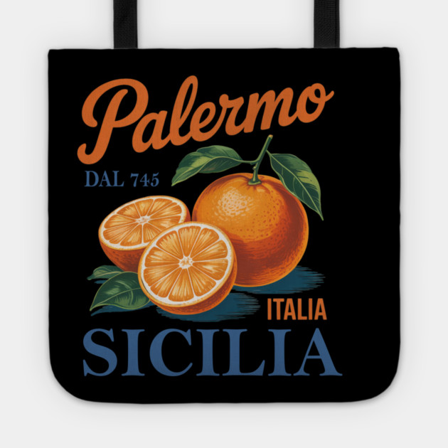 Palermo Sicilia Citrus Fruit Vintage Sicily Italy Travel Tote by Chi's Store 1