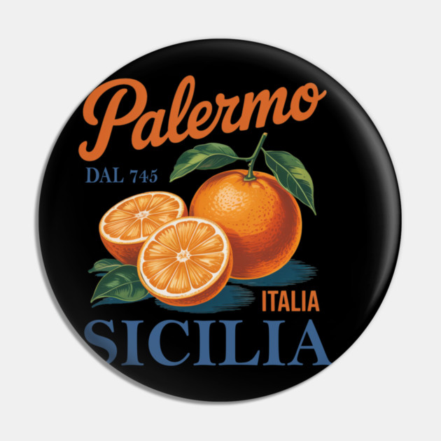Palermo Sicilia Citrus Fruit Vintage Sicily Italy Travel Pin by Chi's Store 1