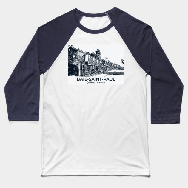Baie-Saint-Paul - Québec Baseball T-Shirt by Lakeric
