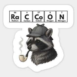 RaCCoON in Deerstalker, Meerschaum Pipe, Periodic Elements, It's Elementary! Magnet
