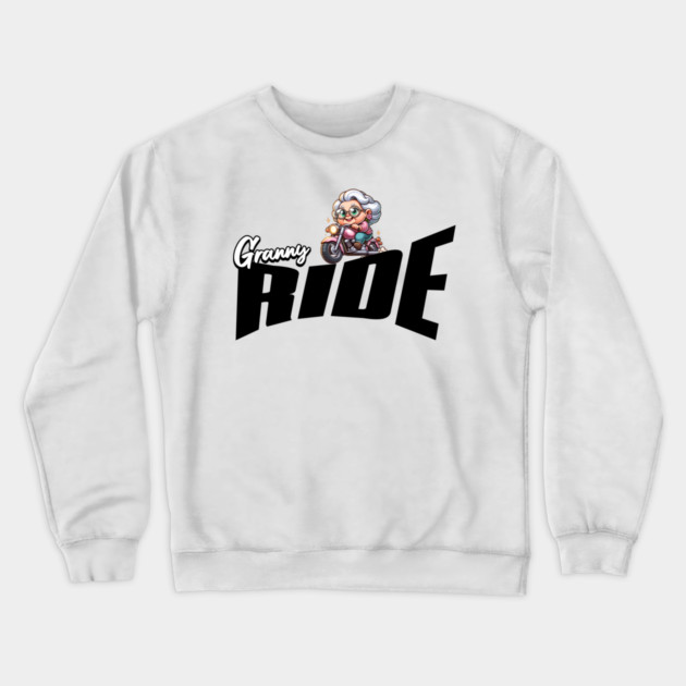 Biker Granny – Funny Motorcycle Grandma Crewneck Sweatshirt by Kathy Hawke