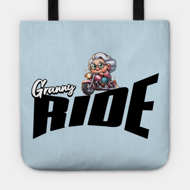 Biker Granny – Funny Motorcycle Grandma Tote by Kathy Hawke