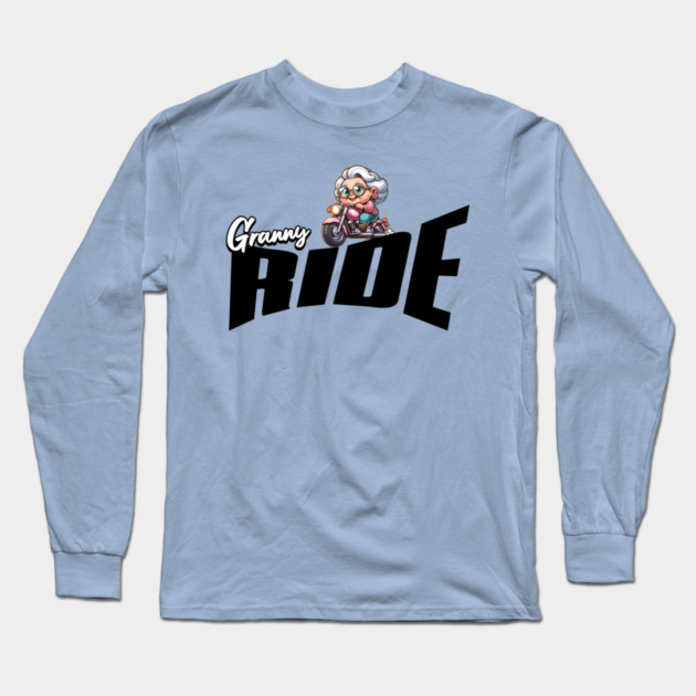 Biker Granny – Funny Motorcycle Grandma Long Sleeve T-Shirt by Kathy Hawke