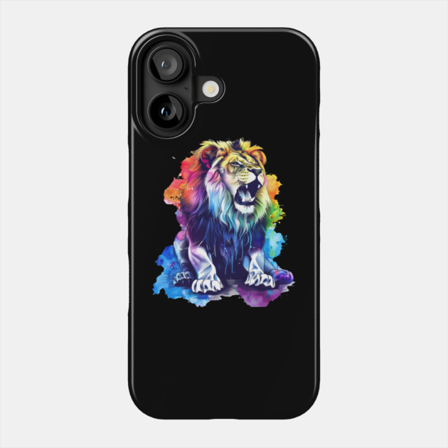 Roaring Lion – Vibrant Jungle King Art Phone Case by Kathy Hawke