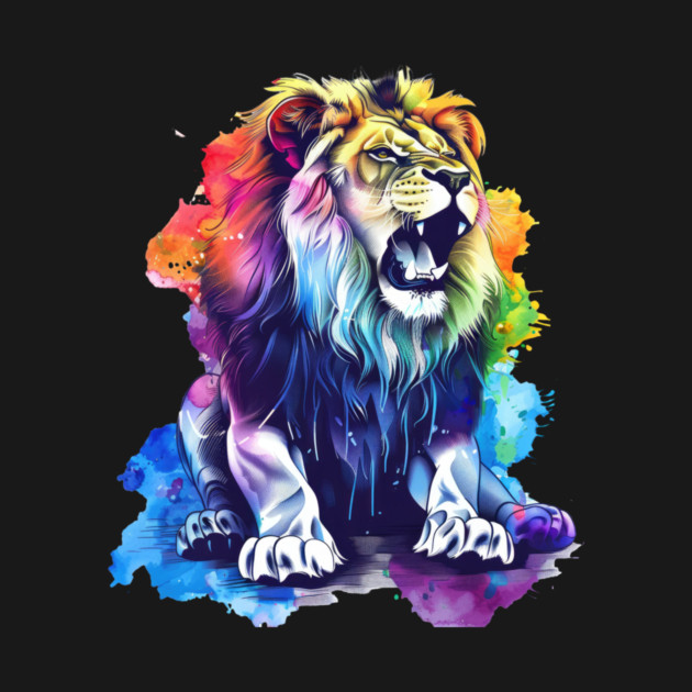 Roaring Lion – Vibrant Jungle King Art by Kathy Hawke