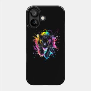 Panther Rainbow Watercolor - Bold Animal Art Phone Case