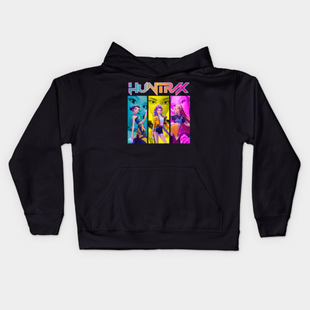 Kpop Demon Hunter Huntrix Girls Kids Hoodie by ArtByJeroen