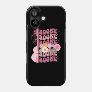 Girl Boone Retro Groovy 80s Flower First Name Personalized Phone Case