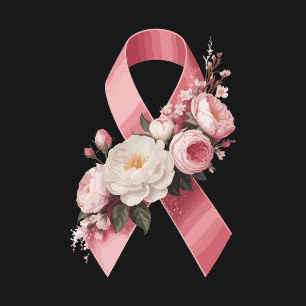 Pink Ribbon with Flowers – Breast Cancer Awareness Design by ism's Store