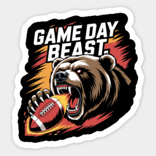 Funny Bear Game Day Design Sticker