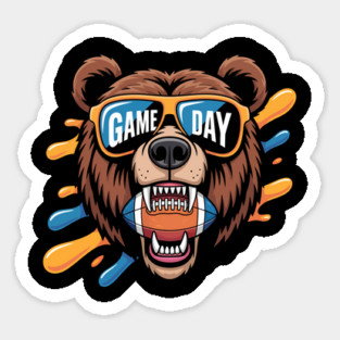 Funny Bear Game Day Design Sticker