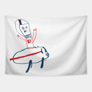 Josh Allen Riding A Buffalo Tapestry