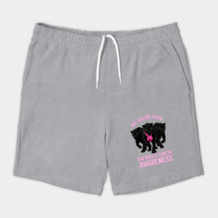 We Wear Pink Black Panther Breast Cancer Awareness Shorts