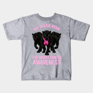 We Wear Pink Black Panther Breast Cancer Awareness Kids T-Shirt
