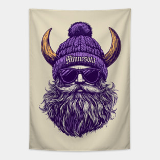 Minnesota Vikings Mascot Skol Cheerleading M5305 Tapestry