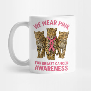 October We Wear Pink Leopard Breast Cancer Awareness Mug
