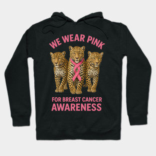 October We Wear Pink Leopard Breast Cancer Awareness Hoodie