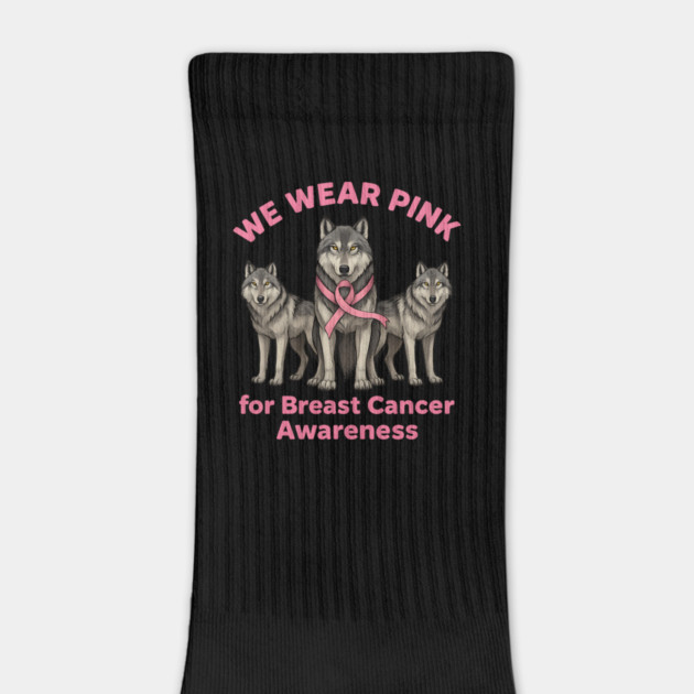 We Wear Pink Wolf Breast Cancer Awareness by BirdsnStuff
