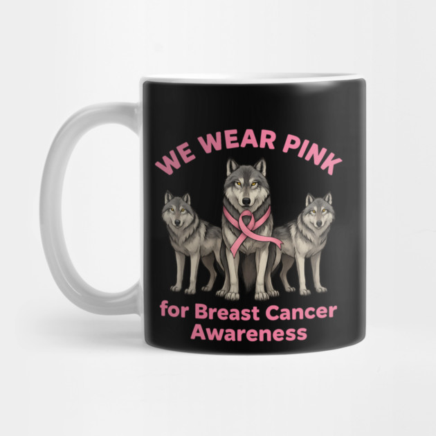 We Wear Pink Wolf Breast Cancer Awareness by BirdsnStuff