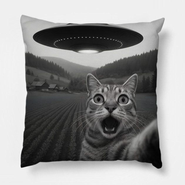 Cat Selfie UFO Pillow by The WYLD Tribe