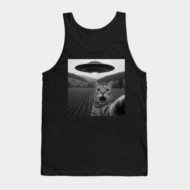 Cat Selfie UFO Tank Top by The WYLD Tribe