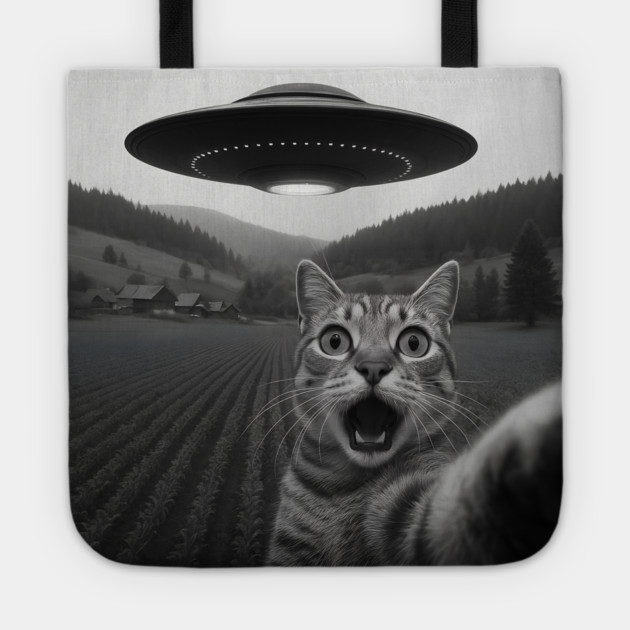 Cat Selfie UFO Tote by The WYLD Tribe
